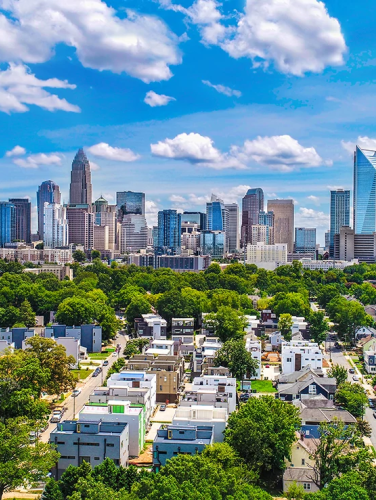 Drone,Aerial,Of,Downtown,Charlotte,,North,Carolina,,Nc,,Usa,Skyline.